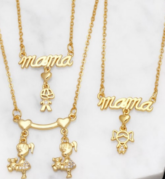 18K gold Mama necklace